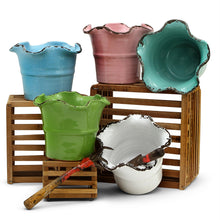 Load image into Gallery viewer, SCAVO Giardini Garden: Modern-Rustic &#39;Rigato&#39; Cachepot/Planter Translucent ROSE&#39; - Artistica.com
