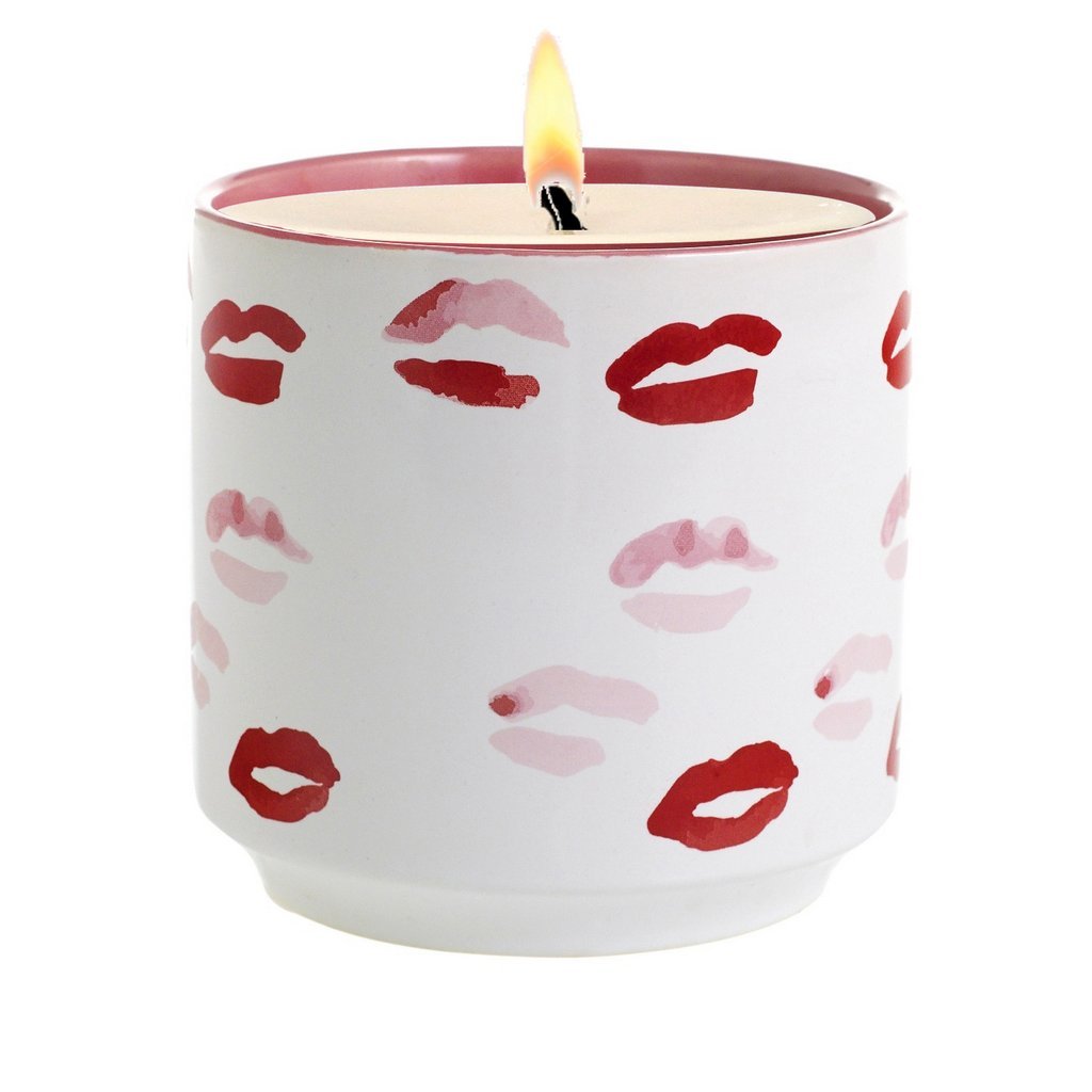 ROMANTICA: Valentino - Muah! Large Candle Vase Ceramic Container (30 Oz)