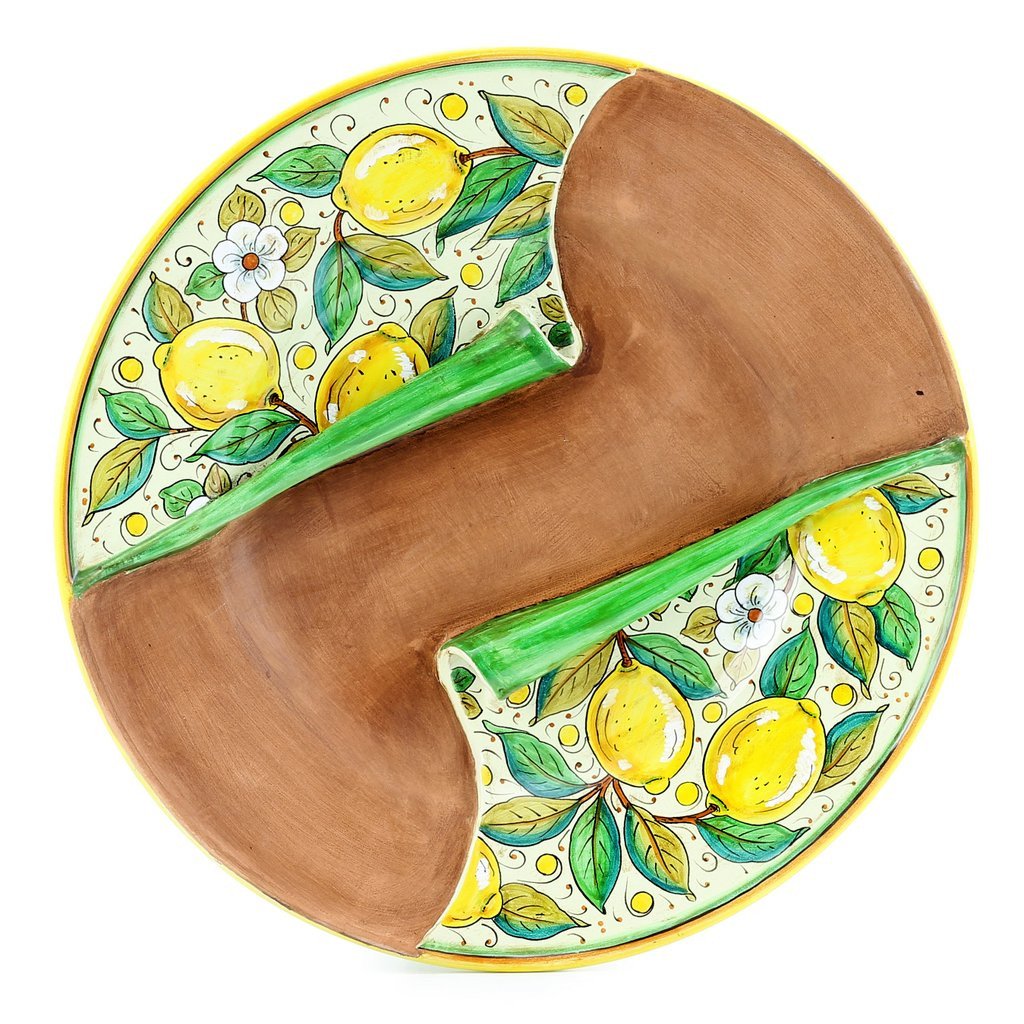UNDRESSED: Round Centerpiece with lemon design over terracotta