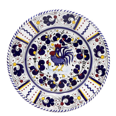 ORVIETO BLUE ROOSTER: Dinner Plate - Artistica.com