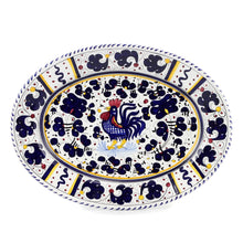 Load image into Gallery viewer, ORVIETO BLUE ROOSTER: Large Oval Platter - Artistica.com
