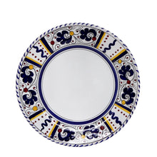 Load image into Gallery viewer, ORVIETO BLUE ROOSTER: Rim Pasta Soup Bowl (White Center) - Artistica.com
