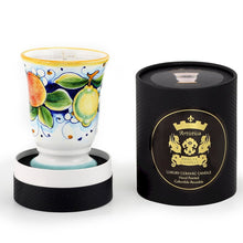 Load image into Gallery viewer, DERUTA CANDLES: Bell Cup Candle ~ Deruta Frutta Design
