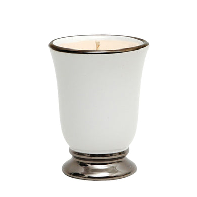 DERUTA PLATINO: Deluxe Precious Bell Cup Candle with Pure Platinum Rim - Artistica.com
