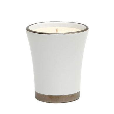DERUTA PLATINO: Deluxe Precious Flared Candle with Pure Platinum Rim - Artistica.com