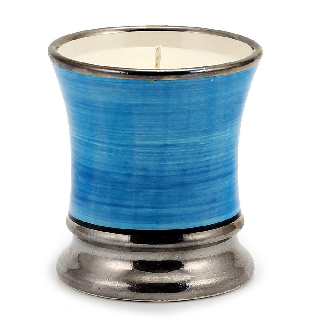 Deluxe Precious Cup Candle - Coloris Celeste Design - Pure Platinum Rim
