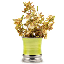 Load image into Gallery viewer, DERUTA CANDLES: Deluxe Precious Cup Candle ~ Coloris Ocra Design ~ Pure Platinum Rim
