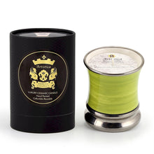 Load image into Gallery viewer, DERUTA CANDLES: Deluxe Precious Cup Candle ~ Coloris Ocra Design ~ Pure Platinum Rim
