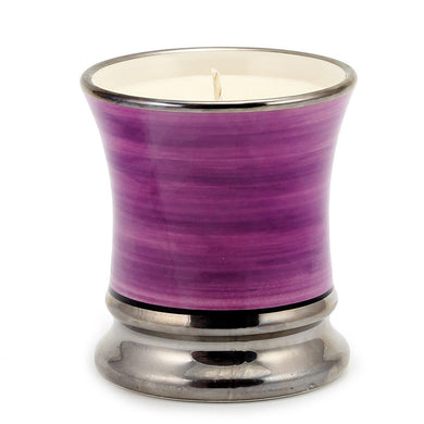DERUTA CANDLES: Venetian LAVENDER Scented Candle - Deluxe Precious Cup Coloris Purple Design with Pure Platinum Rim - Artistica.com