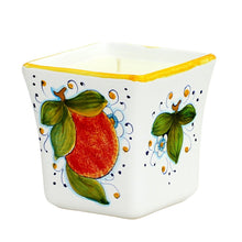Load image into Gallery viewer, DERUTA CANDLES: Square Flared Candle Sicilian Orange Design
