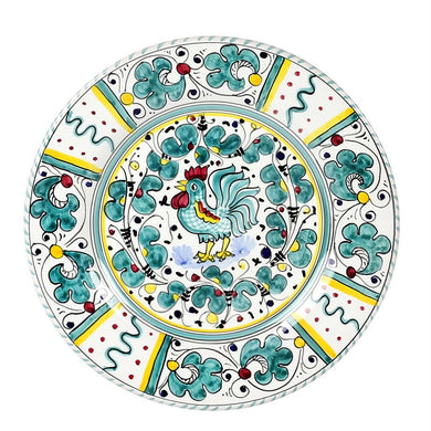 ORVIETO GREEN ROOSTER: Salad Plate - Artistica.com