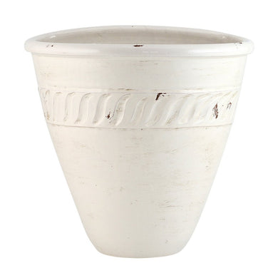 SCAVO BIANCO: Oblong wall planter with flat rear (Medium)