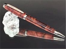 Load image into Gallery viewer, ART-PEN: Handcrafted Luxury Twist Pen - GRADUATE Gun Metal with Red Buckeye Bur body - Artistica.com
