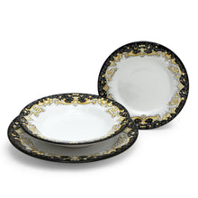 Load image into Gallery viewer, DERUTA COLORI: 3 Pieces Place Setting Bundle - BLACK/GOLD - Artistica.com
