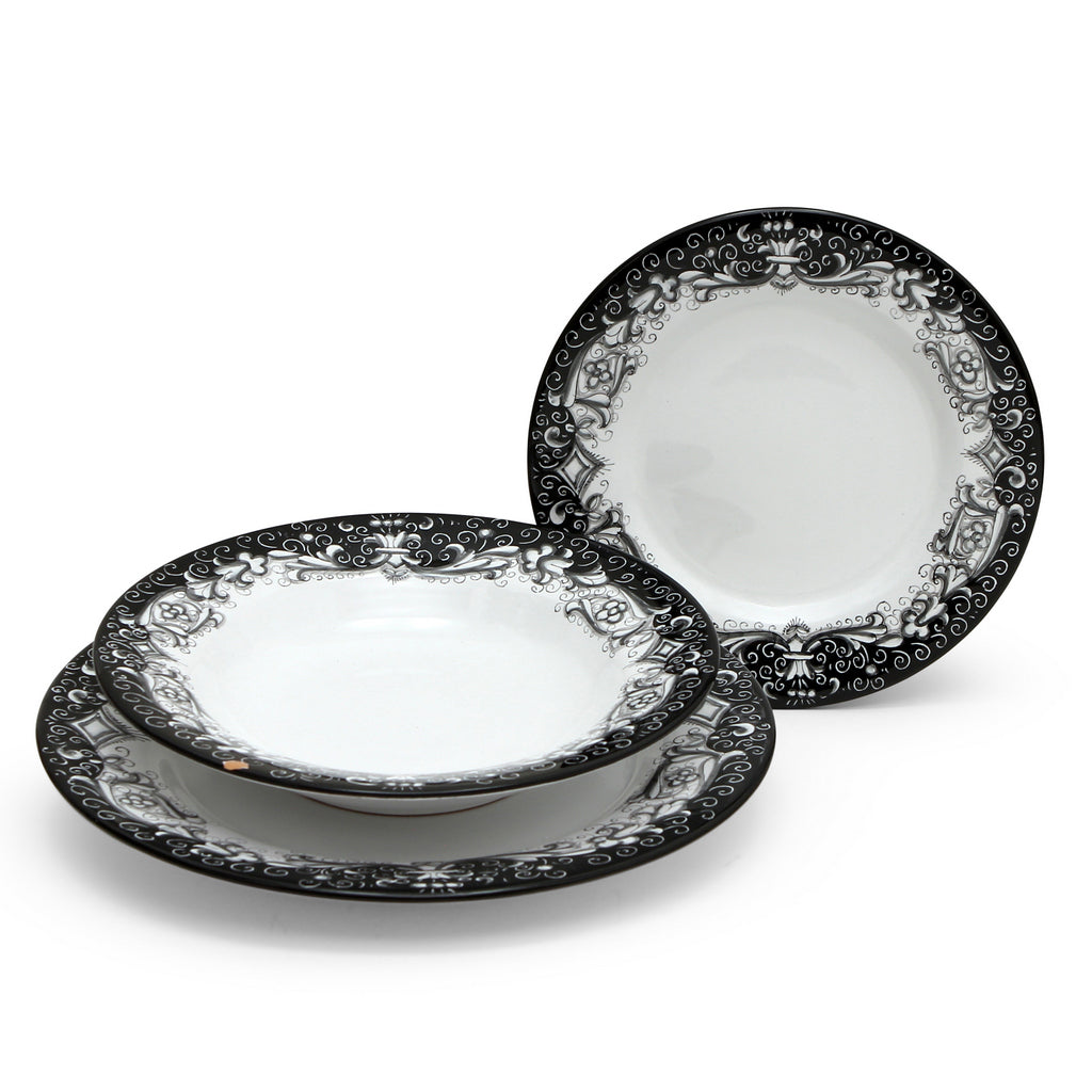 DERUTA COLORI: 3 Pieces Place Setting Bundle - BLACK/GRAY - Artistica.com