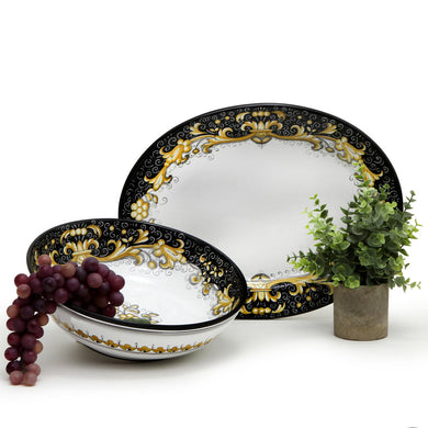 DERUTA COLORI: 2 Pieces Serving Set Bundle - BLACK/GOLD - Artistica.com