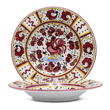 Load image into Gallery viewer, ORVIETO RED ROOSTER: Rim Pasta Soup Bowl

