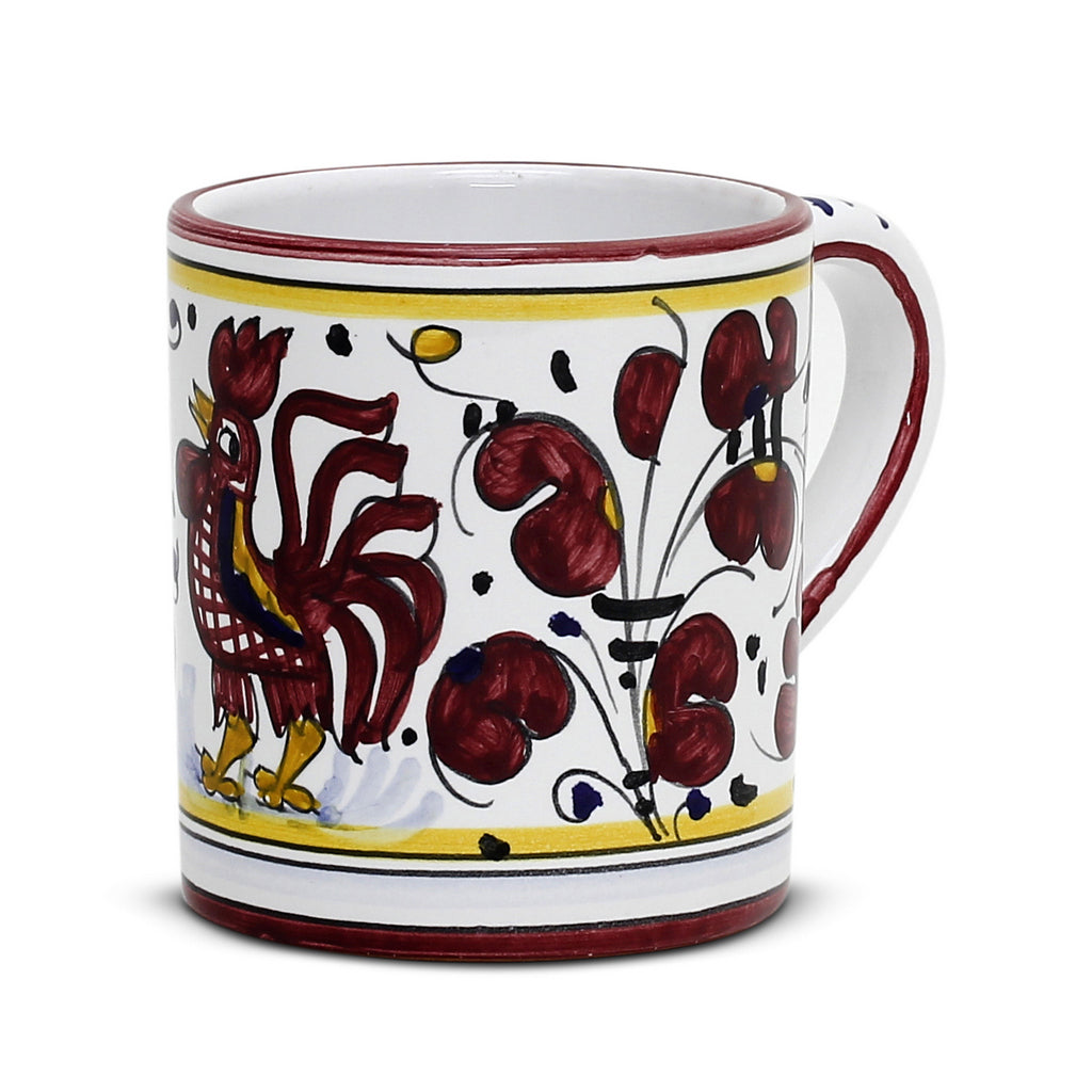 ORVIETO RED ROOSTER: Mug (10 Oz) [SOLID RIM] [R] - Artistica.com