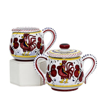 Load image into Gallery viewer, ORVIETO RED ROOSTER: Sugar and Creamer [SECOND]
