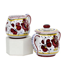 Load image into Gallery viewer, ORVIETO RED ROOSTER: Sugar and Creamer [SECOND]
