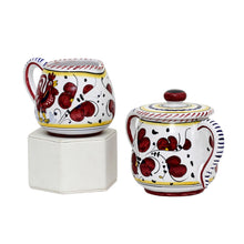 Load image into Gallery viewer, ORVIETO RED ROOSTER: Sugar and Creamer [SECOND]
