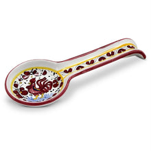 Load image into Gallery viewer, ORVIETO RED ROOSTER: Spoon Rest [SOLID RIM] [R] - Artistica.com
