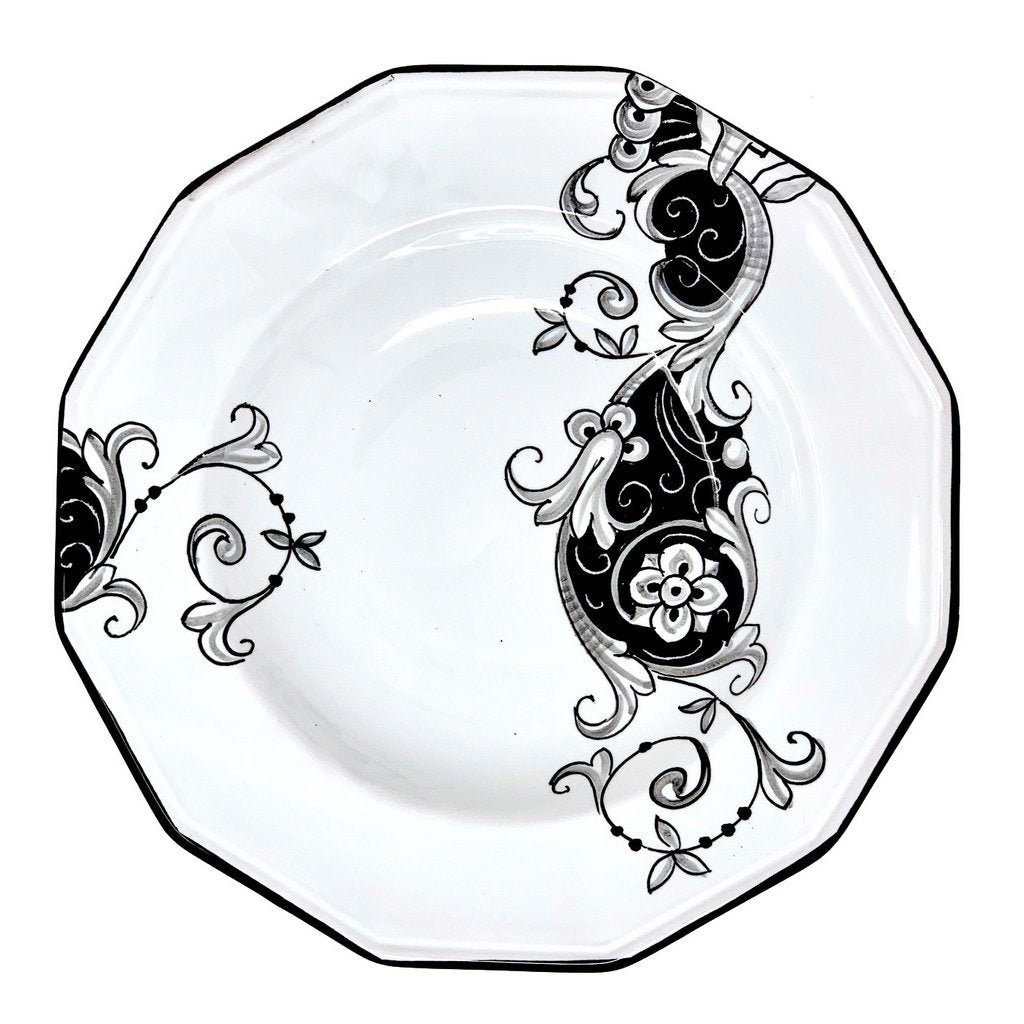 DERUTA RICAMO: Dodecagon Rim Pasta Soup Plate
