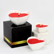 Load image into Gallery viewer, PURITY SPA CANDLE: Valentines Heart Shaped Set of three candles pure White
