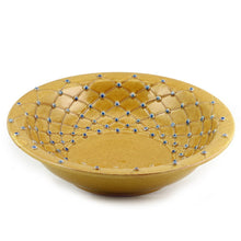 Load image into Gallery viewer, DOLFI CARAMEL BLUE DOTS: Round Bowl Centerpiece CARAMEL with Blue dots
