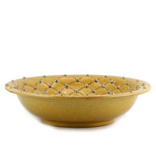 Load image into Gallery viewer, DOLFI CARAMEL BLUE DOTS: Round Bowl Centerpiece CARAMEL with Blue dots
